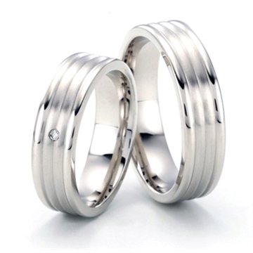 Vielsesringe i Sølv med diamanter