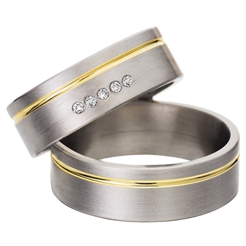 Vielsesringe i guld og stål
