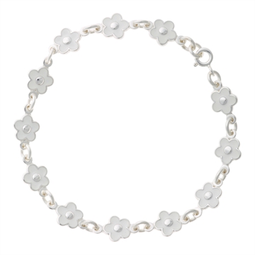 Armbånd sølv m. blomster