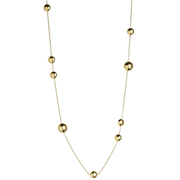 Forgyldt kugle collier 