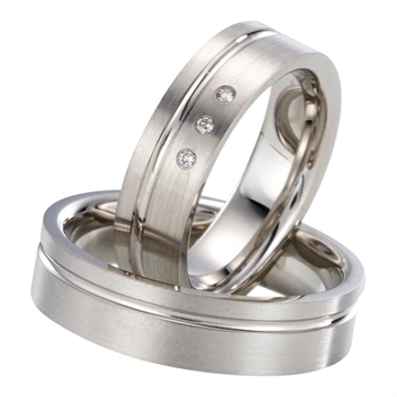 Vielsesringe i Sølv m. zirkonia