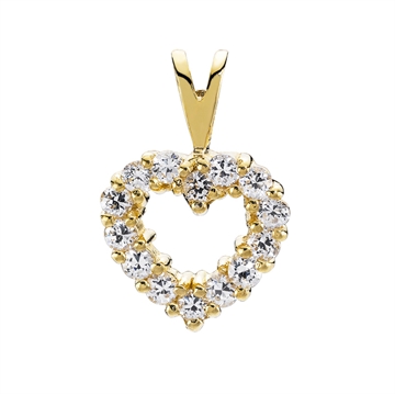 Forgyldt vedhæng med hjerte