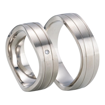 Vielsesringe sølv m. zirkonia