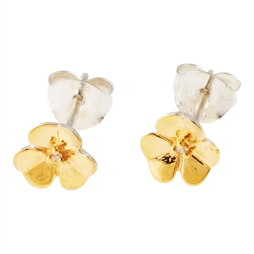 Ørestikker forgyldt m. blomst