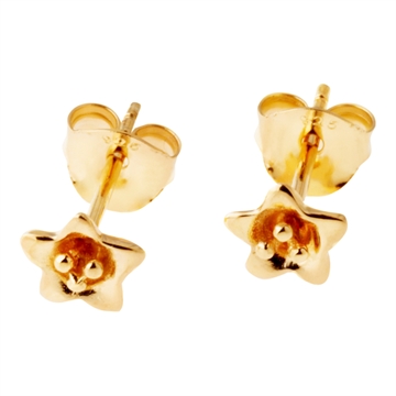 Ørestikker forgyldt m. blomst