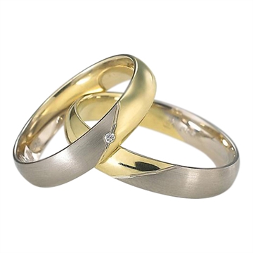 Vielsesringe i 8 kt. Guld & Hvidguld