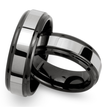 Sorte vielsesringe i Tungsten