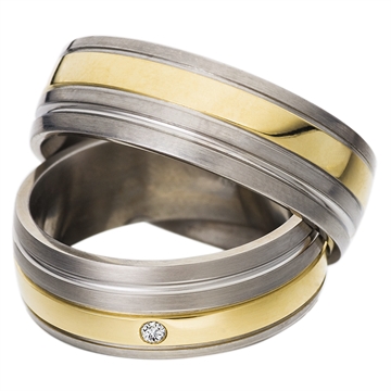 Vielsesringe i stål og guld