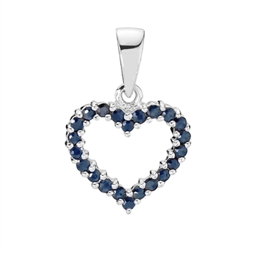 Vedhæng i 14 kt. Hvidguld m. hjerte