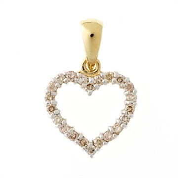 Hjerte i Guld med diamanter