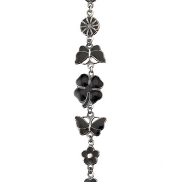 Armbånd sølv m. mix af blomster