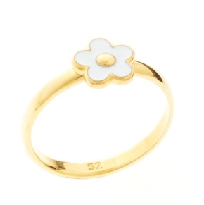 Ring forgyldt m. blomst