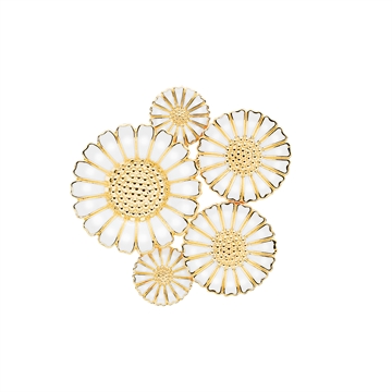 Forgyldt Marguerit vedhæng og broche