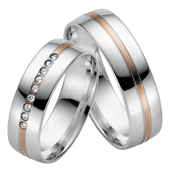 Vielsesringe  Rød & Hvidguld