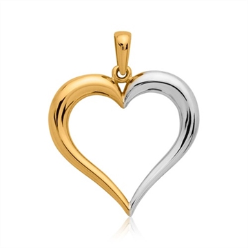 Vedhæng i Guld og Hvidguld med hjerte