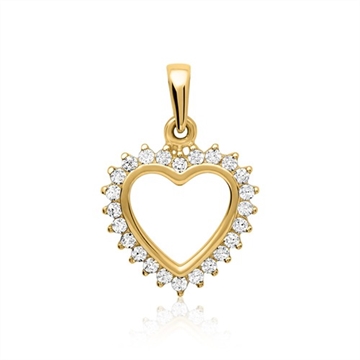 Vedhæng i Guld med hjerte