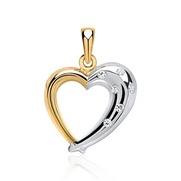 Vedhæng i guld med hjerte