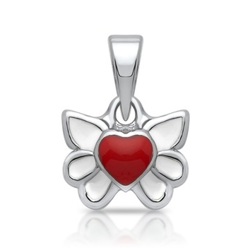 Vedhæng sølv m. flyvende hjerte 