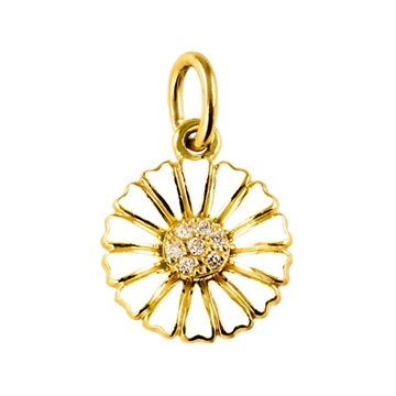 Marguerit vedhæng 18 kt. guld m. diamanter