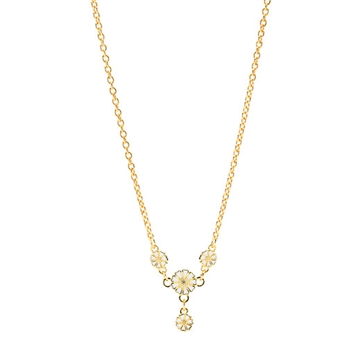 Forgyldt Marguerit collier i Sølv