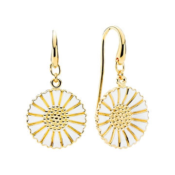 Marguerit ørehænger forgyldt 18 mm