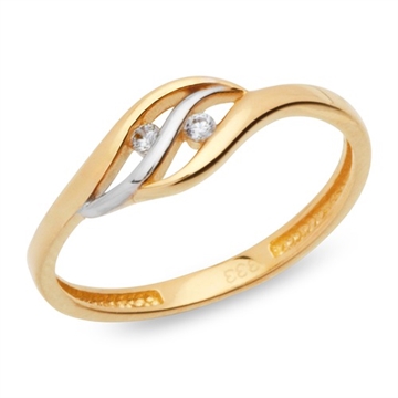 Ring 8 kt. guld m. zirkonia