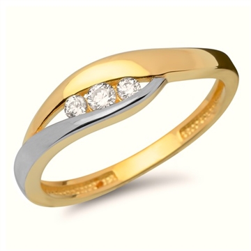 Ring 8 kt. guld m. zirkonia
