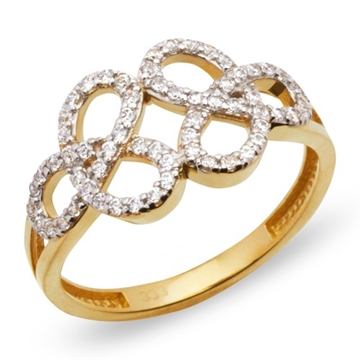 Ring i 8 kt. Guld m. zirkonia 