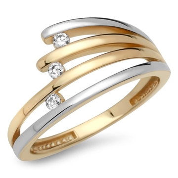 Ring 8 kt. guld m. zirkonia