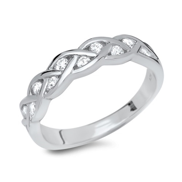 Ring sølv m. zirkonia