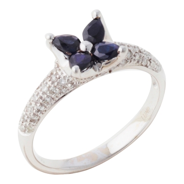 Ring 18 kt. hvidguld m. blomst