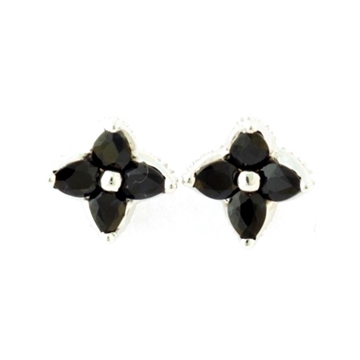 Ørestikker 18 kt. Hvidguld m. blomst