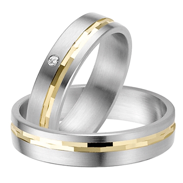 Vielsesringe i Stål & Guld