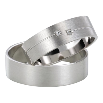 Vielsesringe i 8 kt. Hvidguld