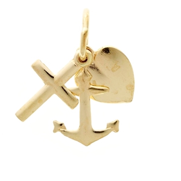 Tro Håb og kærlighed i 14 kt. guld