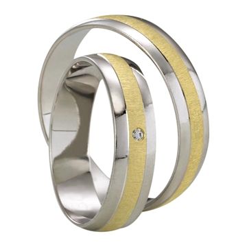 Vielsesringe i 8 kt. Guld & Hvidguld