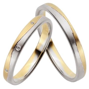 Vielsesringe i 14 kt. Guld & Hvidguld