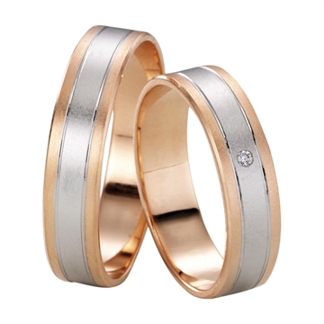 Vielsesringe i Rødguld og Hvidguld