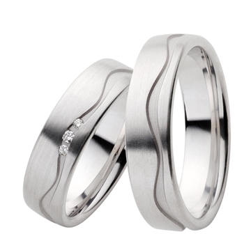 Vielsesringe i Sølv med diamanter