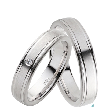 Vielsesringe i Sølv m. zirkonia