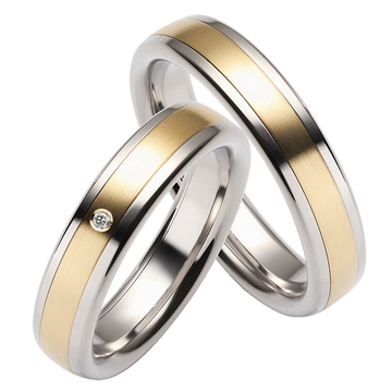 Vielsesringe i stål og guld
