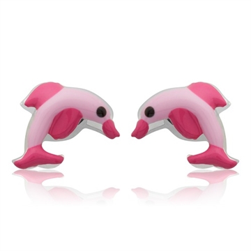 Ørestikker i Sølv m. delfiner