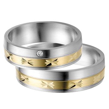 Vielsesringe i Stål & Guld