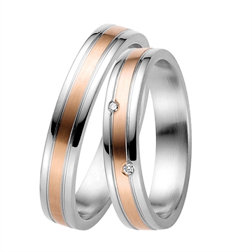 Vielsesringe Stål & Rødguld