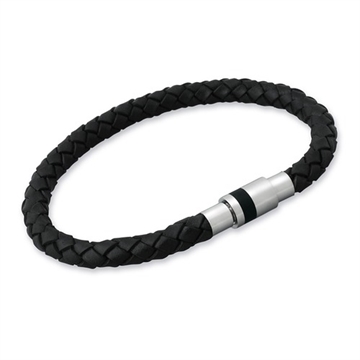 Læderarmbånd sort