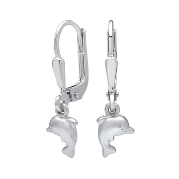 Ørehænger sølv m. delfin