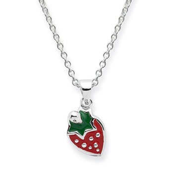 Vedhæng i Sølv  m. jordbær