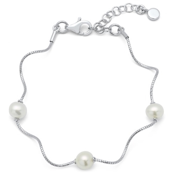 Armbånd i Sølv m. perler