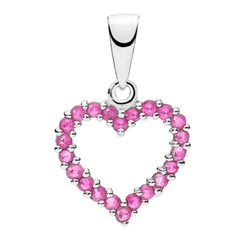 Vedhæng i Hvidguld med hjerte