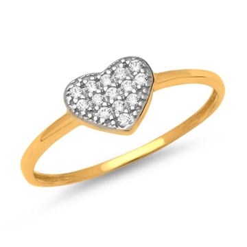 Ring 8 kt. guld m. hjerte